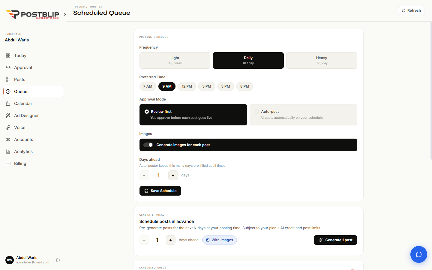 Automation settings